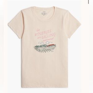 J.Crew Beige Collector Graphic Tee “The wineries are calling I must go”
